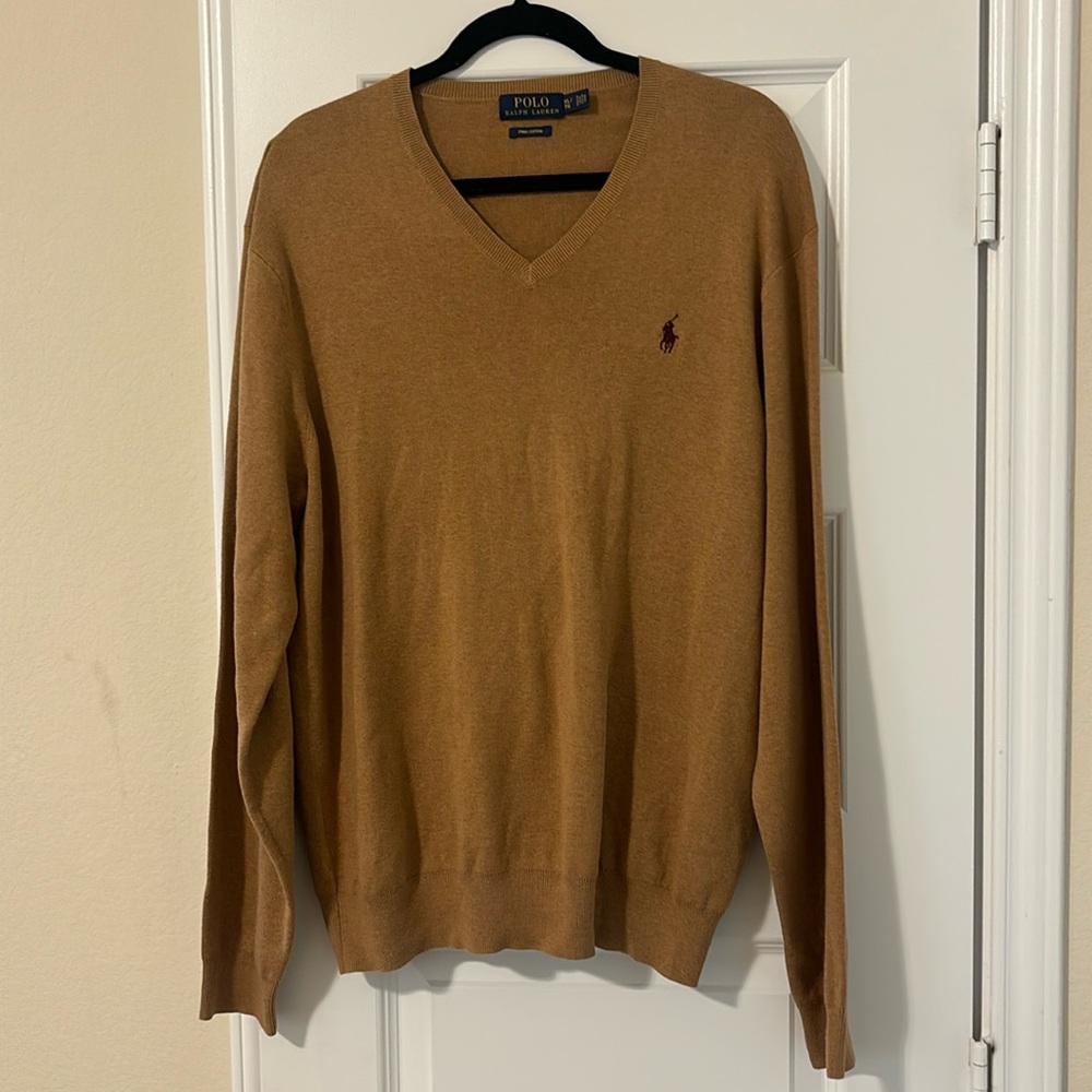 NWOT Men's XL Polo Ralph Lauren Pima Cotton V Neck Sweater